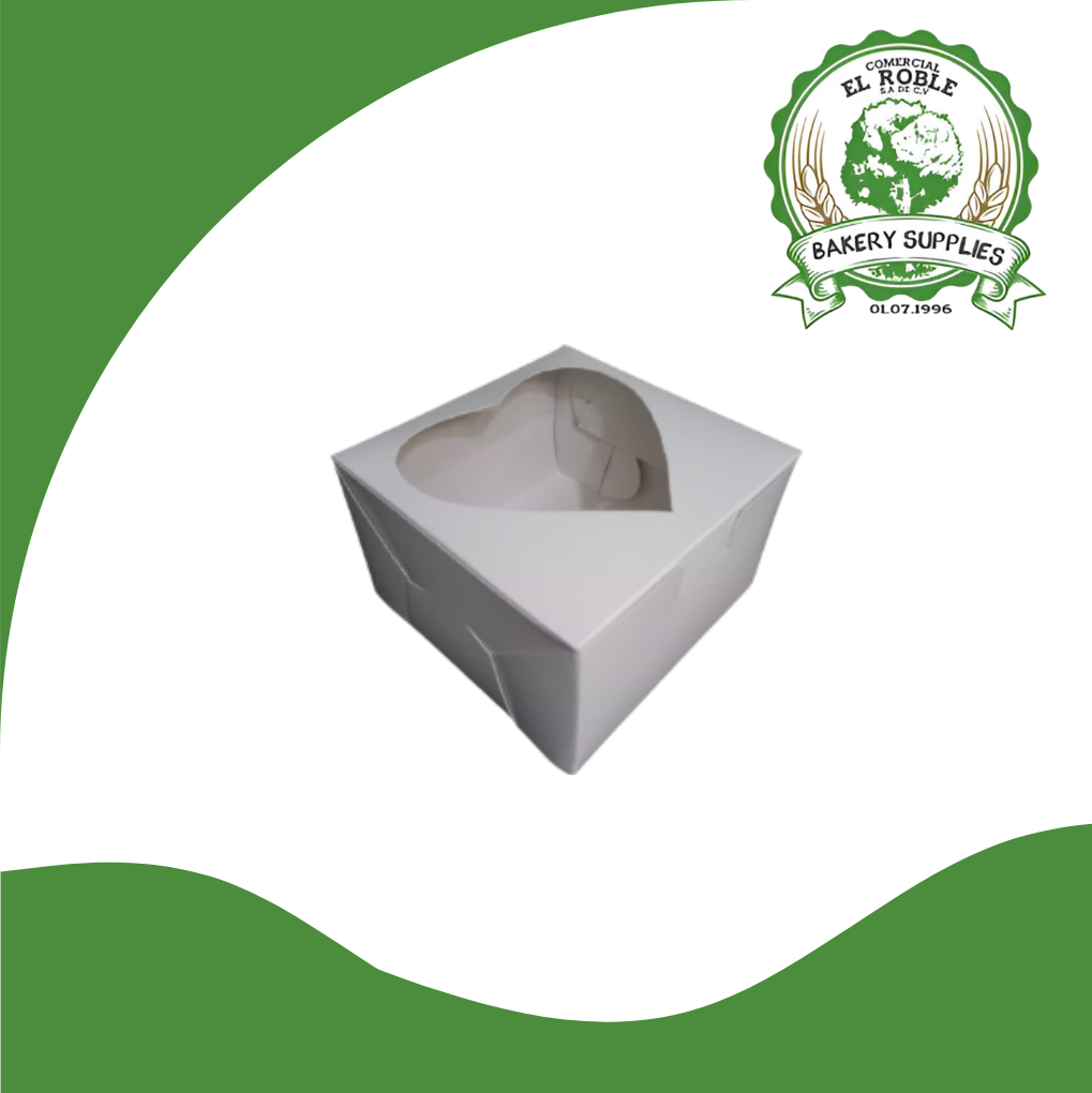 EL ROBLE CAJA BLANCA PLEGADIZA CON VENTANA CORAZON  6X6X3  1/1 UNI