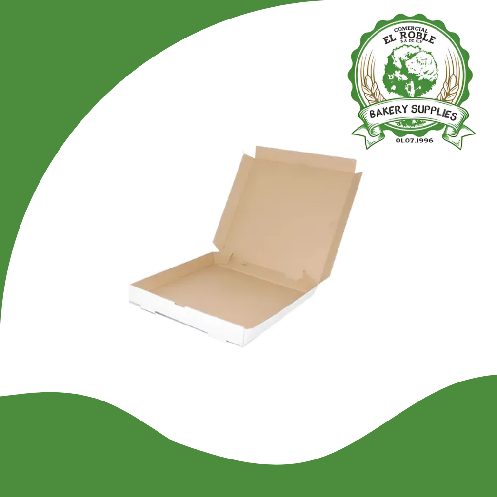 CAJA PARA PIZZA MICROCORRUGADA FLAUTA E BLANCA # 10 X10X1.75 UNI