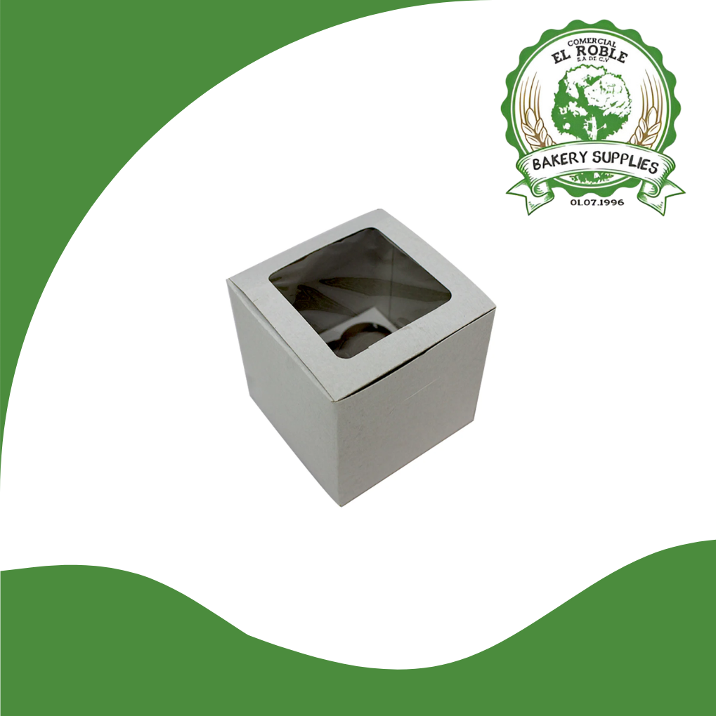 PASTELOSO CAJA GOF PLATA P/MUFFIN C/VENTANA 95969 1 CUP 1/1 UNI