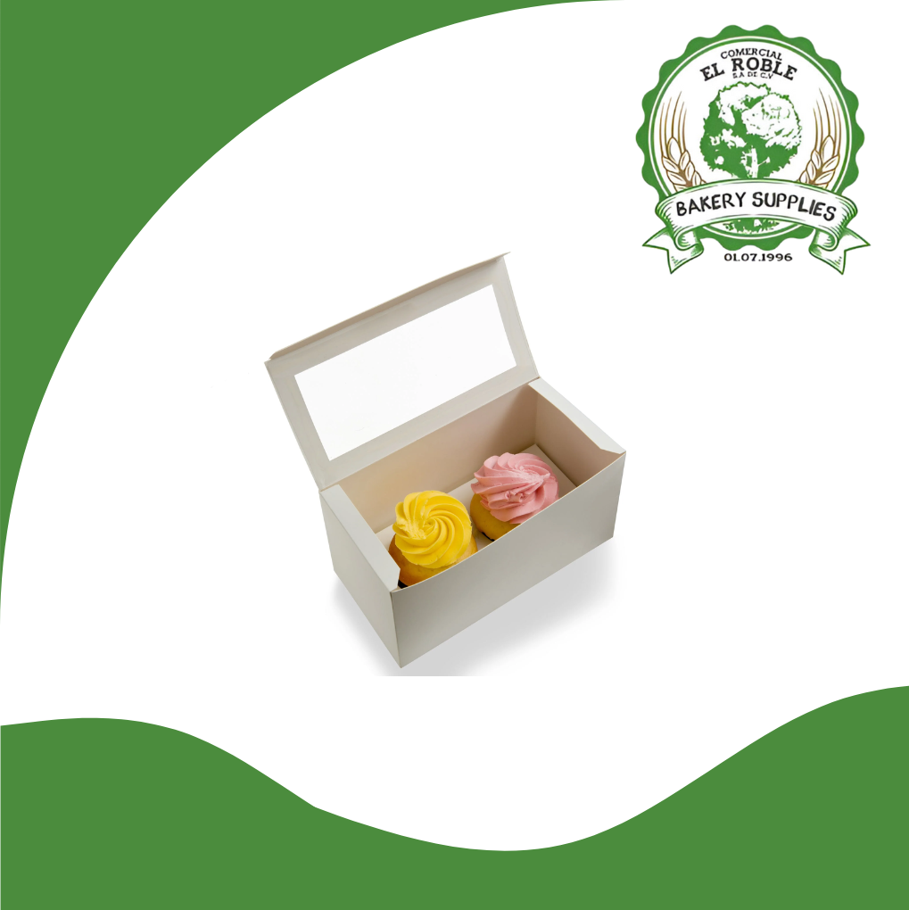 PASTELOSO CAJA GOF PLATA P/MUFFIN C/VENTANA 95976 2 CUP 1/1 UNI