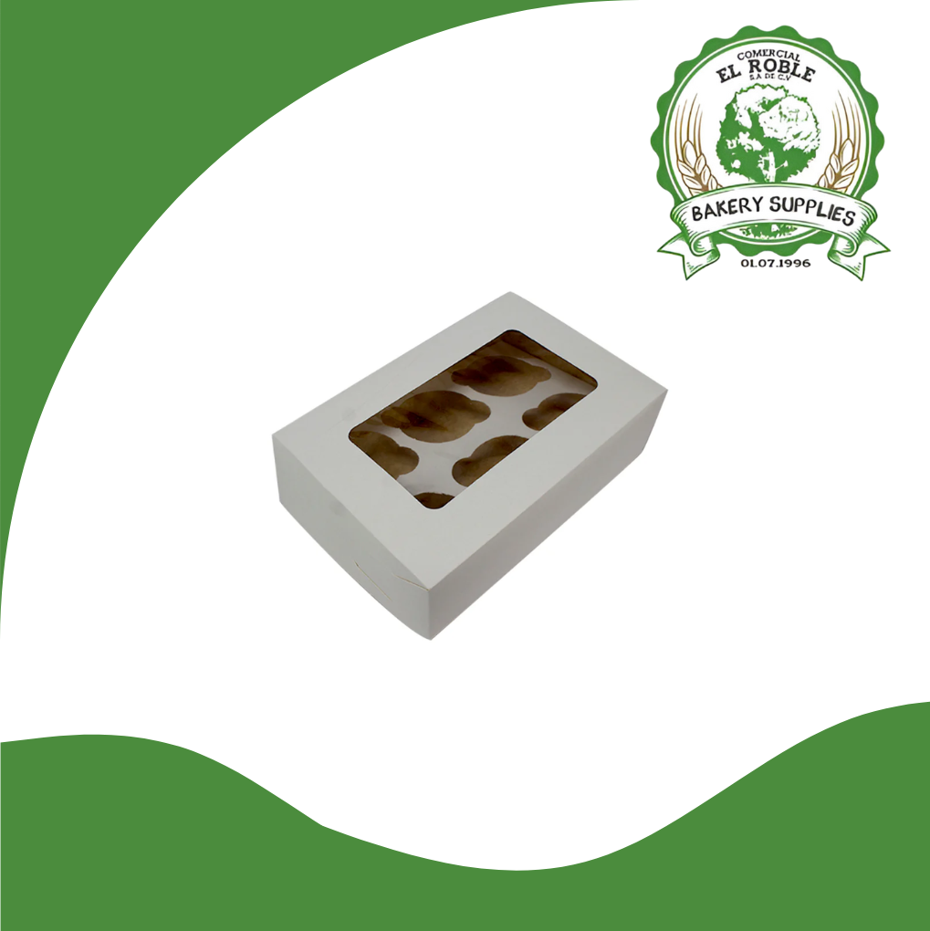 PASTELOSO CAJA GOF PLATA P/MUFFIN C/VENTANA 95990 6 CUP 1/1 UNI