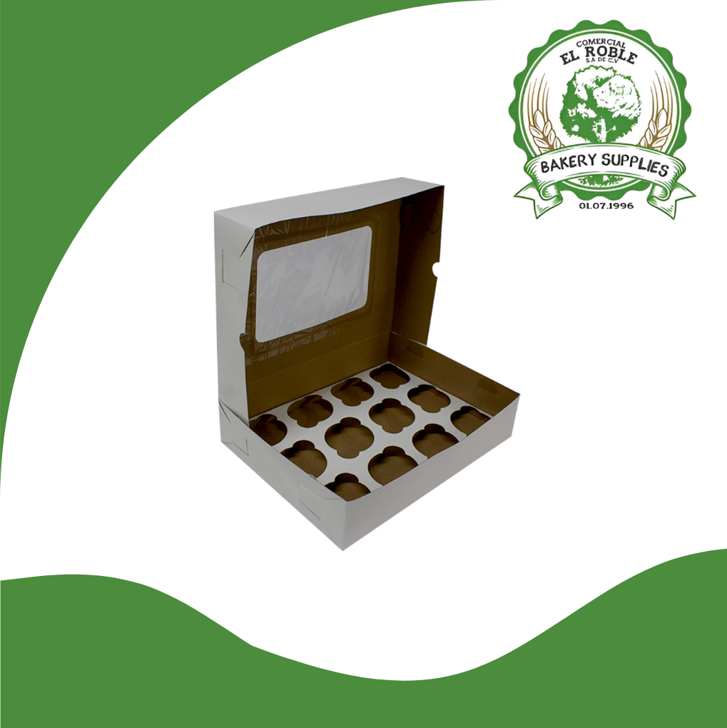 PASTELOSO CAJA GOF PLATA P/MUFFIN C/VENTANA 96003 12 CUP 1/1 UNI