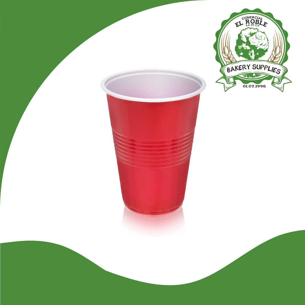 DESCOESA VASO PLASTICO ROJO 16 ONZ 24/25 UNI
