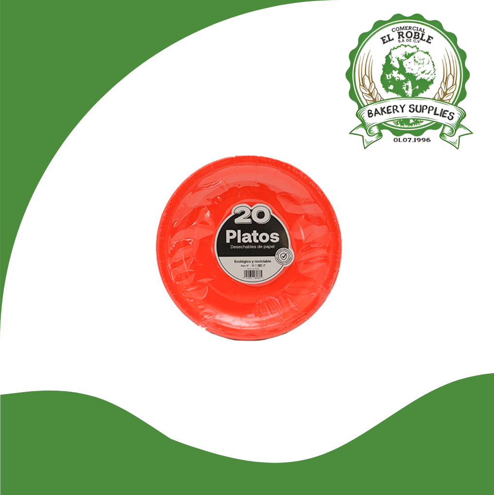 [103404] DESCOESA PLATO DE PAPEL ROJO 9" 50/1 UNI