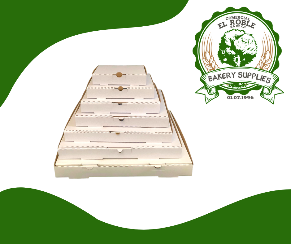 CAJA PARA PIZZA CORRUGADA BLANCA  #10 1/1