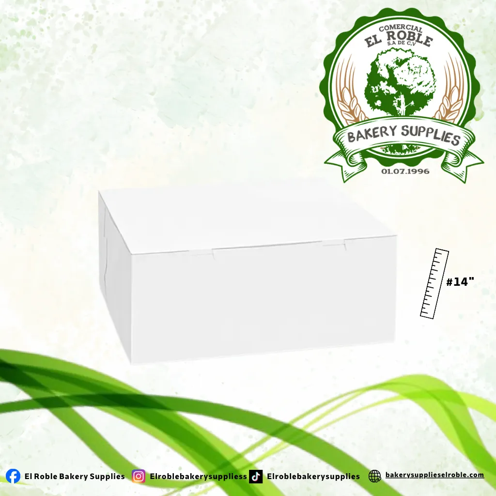 [100280] CAJA PARA PASTEL BLANCA #14  1/1 UNI