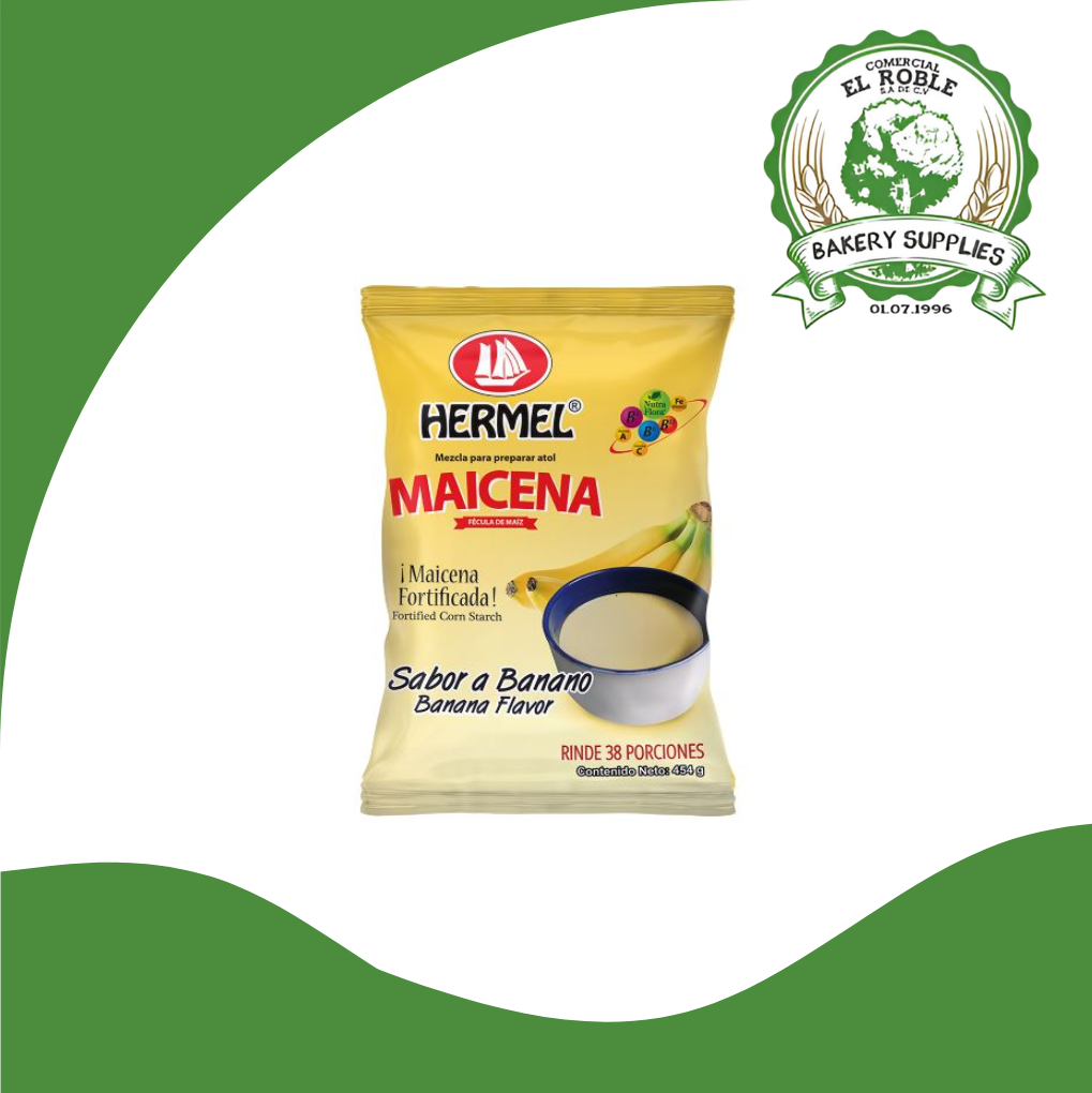 [100287] HERMEL MAICENA SABOR BANANO 25/400 GRAMOS