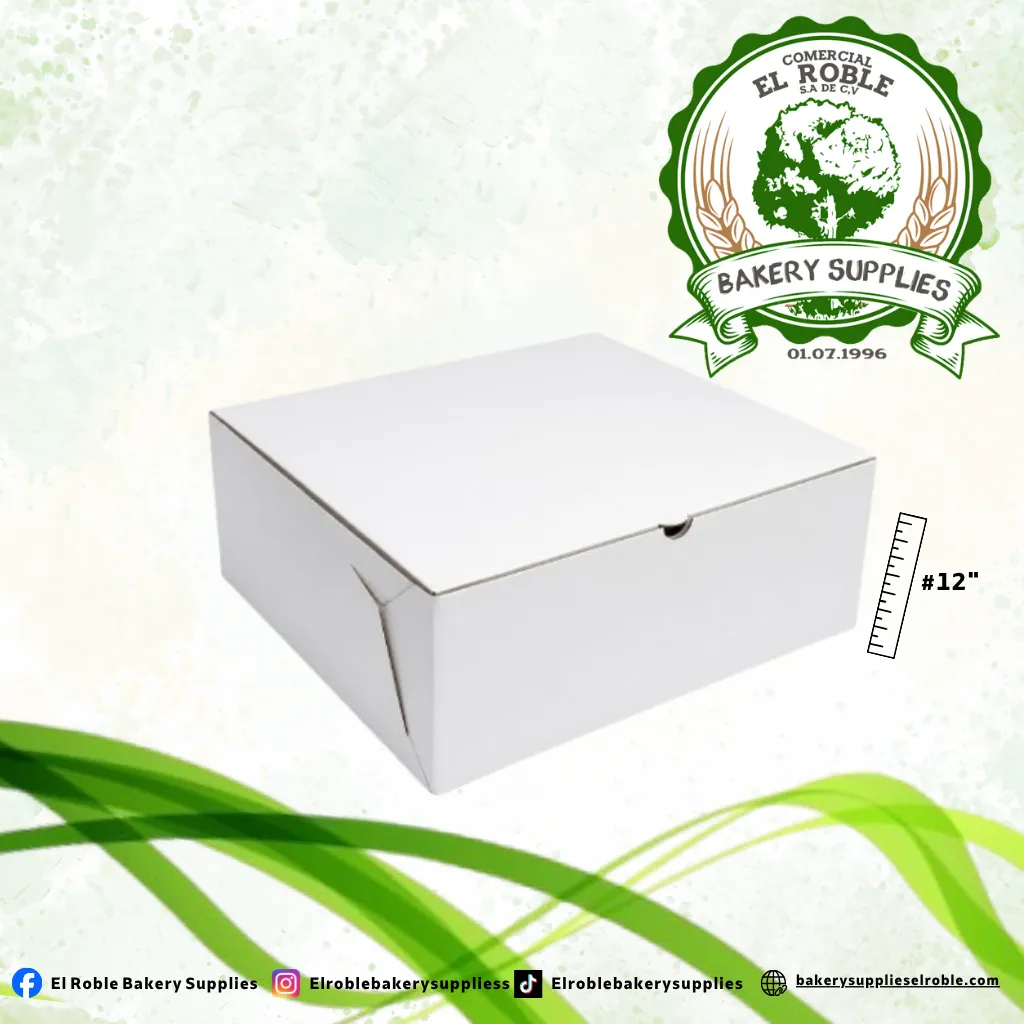 CAJA PARA PASTEL BLANCA # 12 1/1 UNI