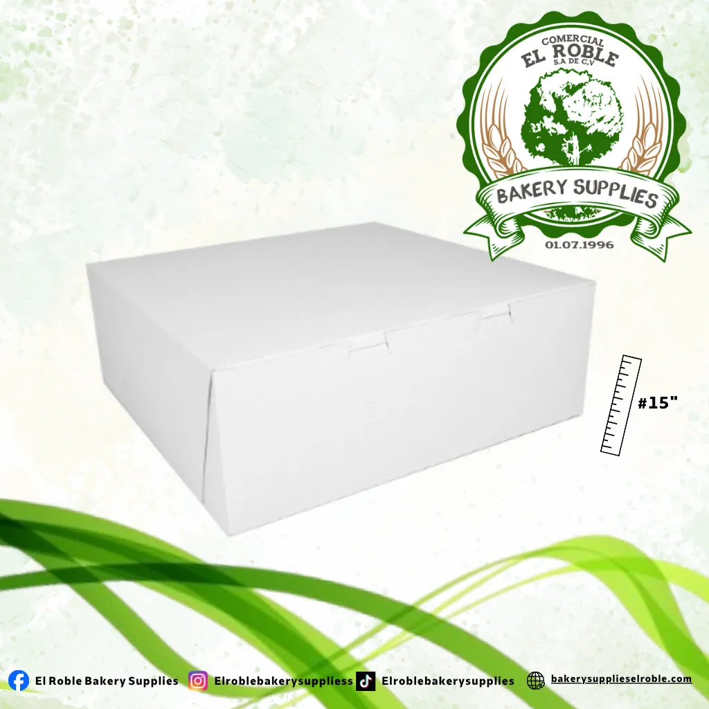[100385] CAJA PARA PASTEL BLANCA # 15 1/1 UNI