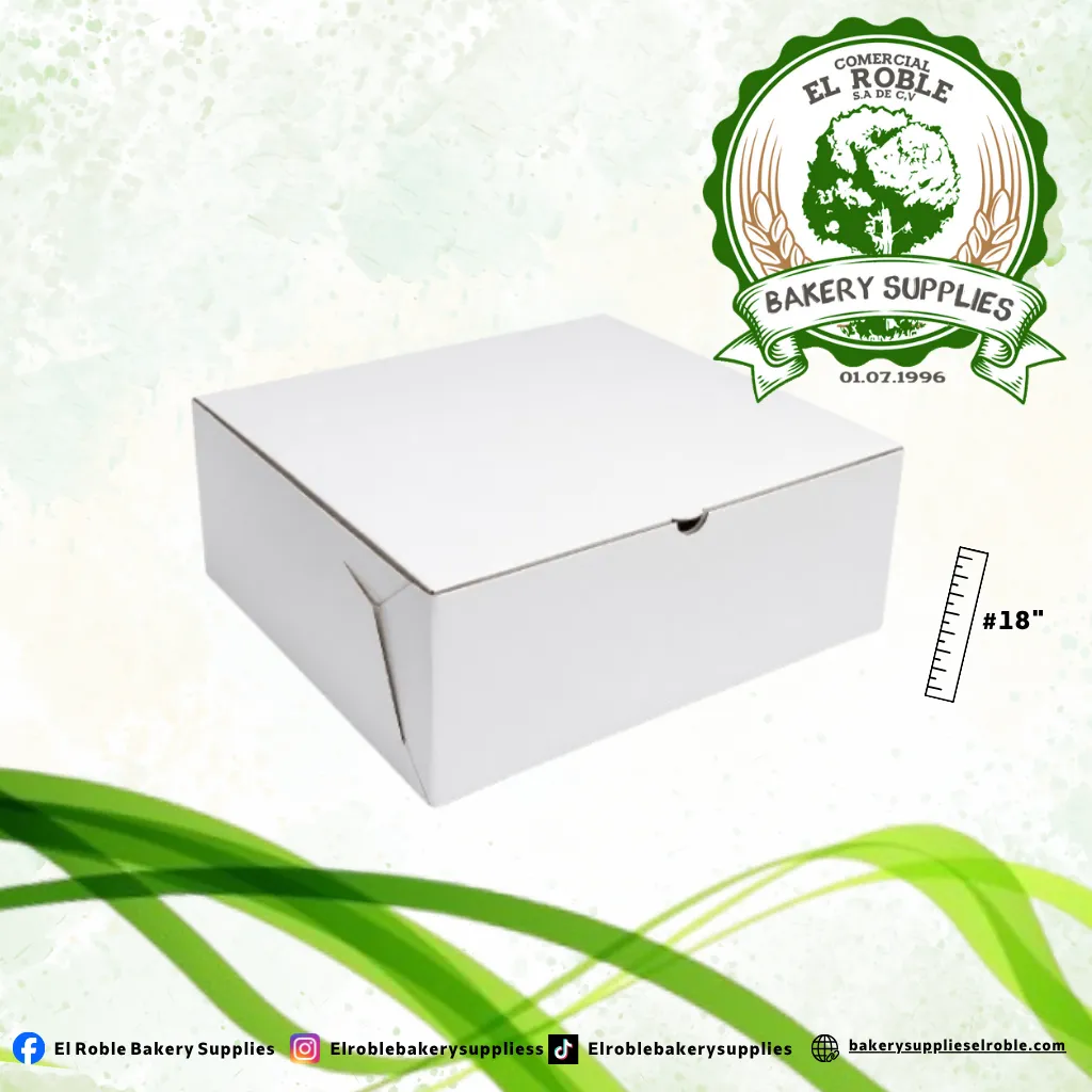 CAJA PARA PASTEL BLANCA # 18 1/1 UNI