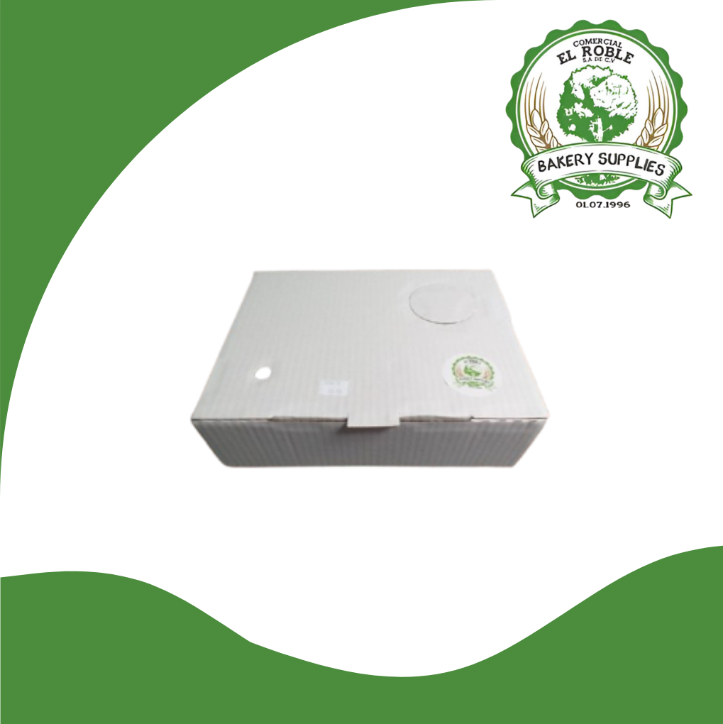 EL ROBLE CAJA BLANCA PLEGADIZA CON VENTANA PARA 8 DONAS 12X8X2.24 1/1 UNI