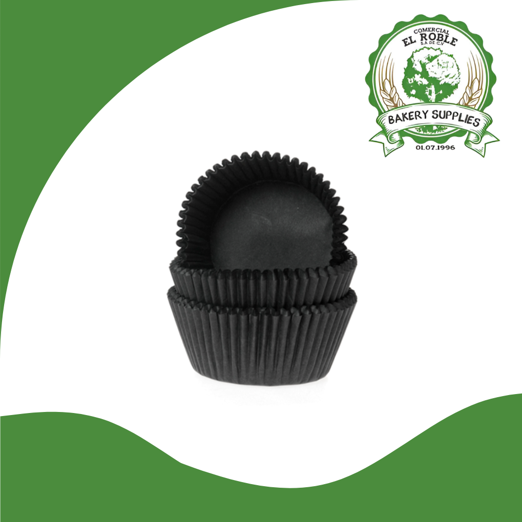 [102280] EL ROBLE MOLDE  CUP CAKE NEGRO J-12CM-BK 100/1 UNI