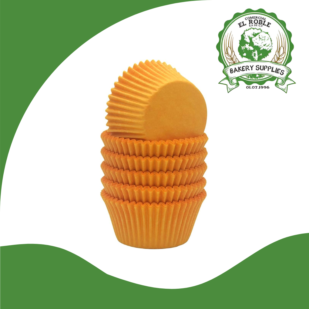 [102282] EL ROBLE MOLDE CUP CAKE NARANJA J-12CM-O 100/1 UNI