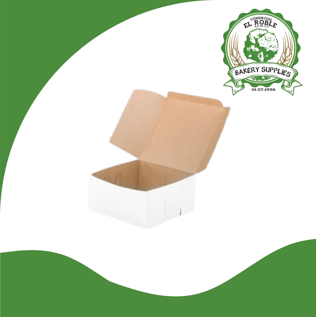 CAJA PASTEL BLANCA PLEGADIZA 8X8X4 1/1 UNI